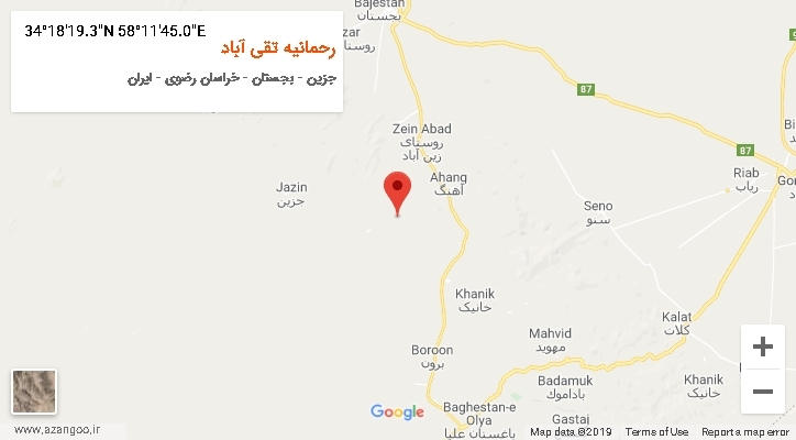 روستای رحمانیه تقی آباد بر روی نقشه