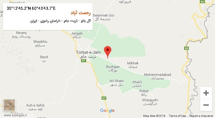 روستای رحمت آباد بر روی نقشه