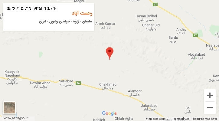 روستای رحمت آباد بر روی نقشه