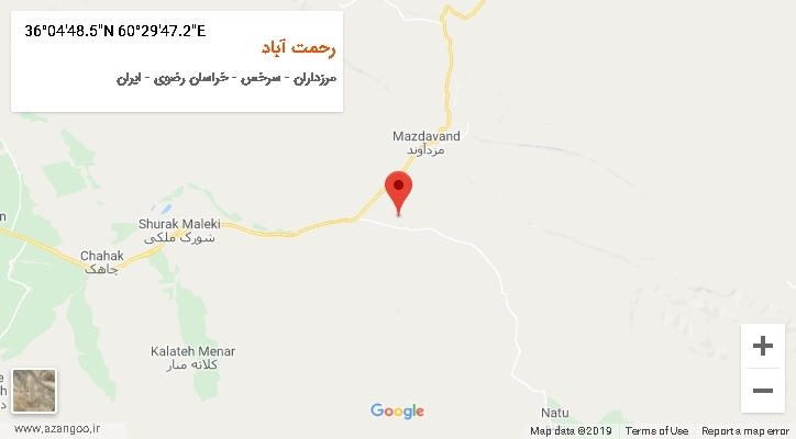 روستای رحمت آباد بر روی نقشه