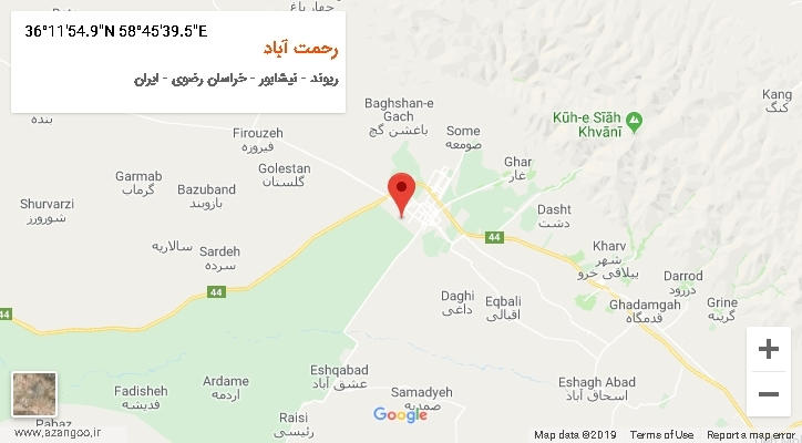 روستای رحمت آباد بر روی نقشه