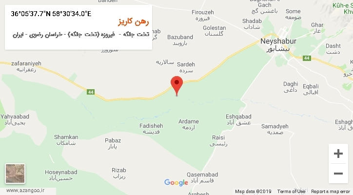 روستای رهن کاریز بر روی نقشه