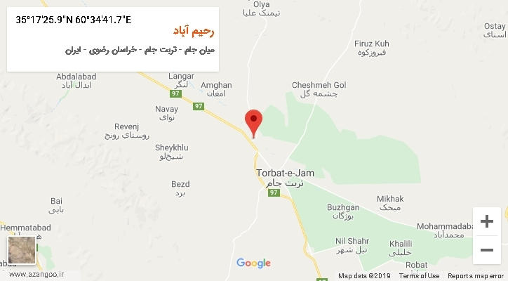 روستای رحیم آباد بر روی نقشه