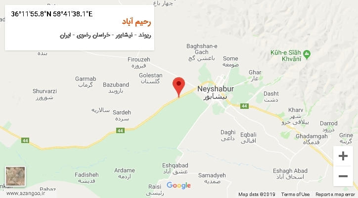 روستای رحیم آباد بر روی نقشه