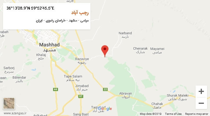 روستای رجب آباد بر روی نقشه