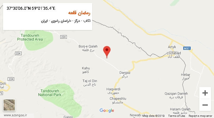 روستای رمضان قلعه بر روی نقشه