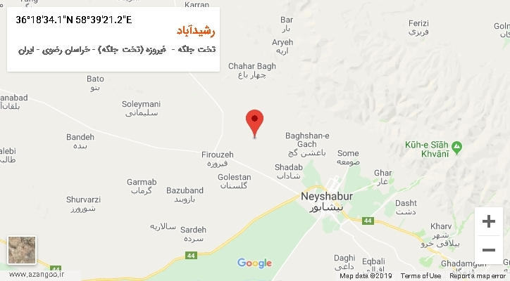 روستای رشیدآباد بر روی نقشه
