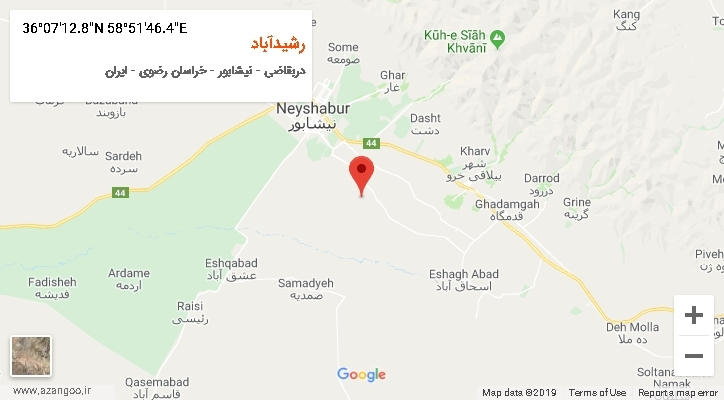 روستای رشیدآباد بر روی نقشه