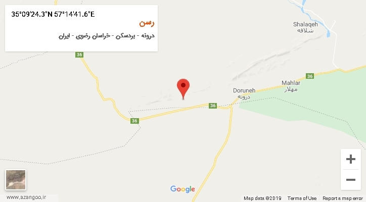 روستای رسن بر روی نقشه