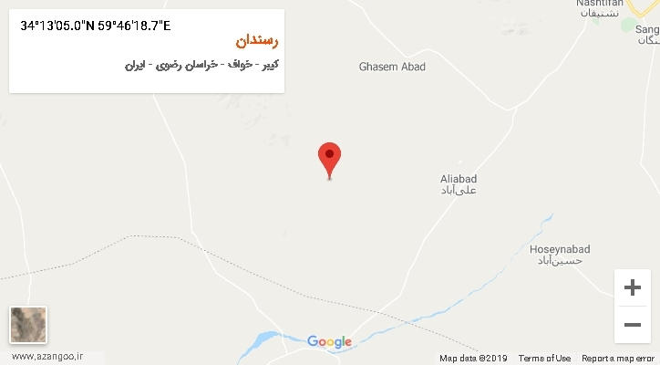روستای رسندان بر روی نقشه
