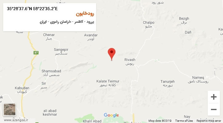 روستای رودخابون بر روی نقشه