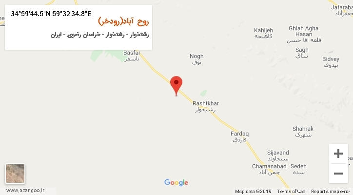 روستای روح آباد(رودخر) بر روی نقشه