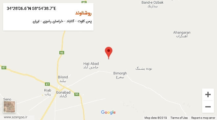 روستای روشناوند بر روی نقشه