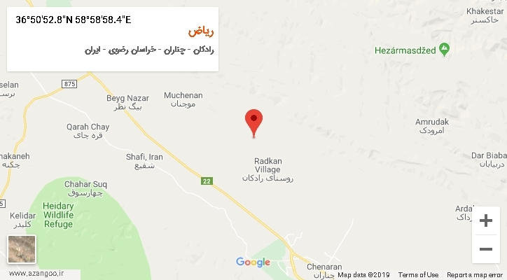 روستای ریاض بر روی نقشه
