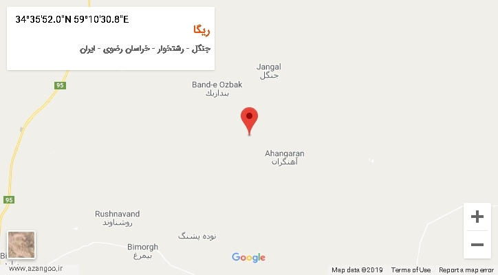 روستای ریگا بر روی نقشه