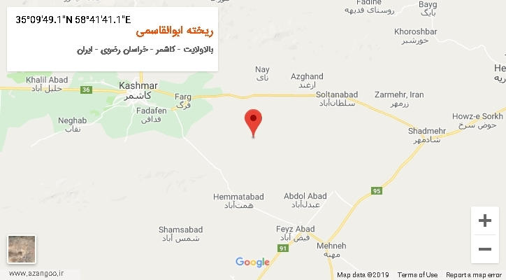 روستای ریخته ابوالقاسمی بر روی نقشه