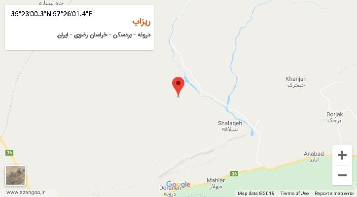 روستای ریزاب بر روی نقشه