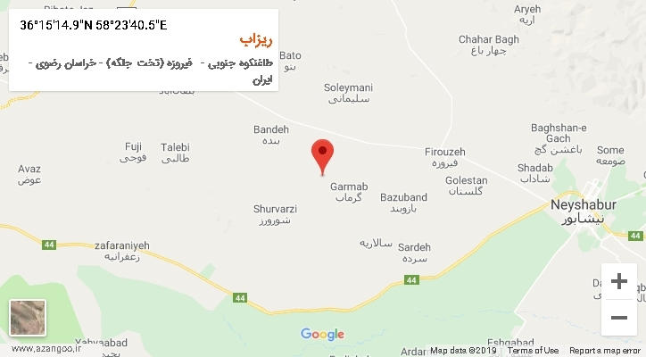 روستای ریزاب بر روی نقشه