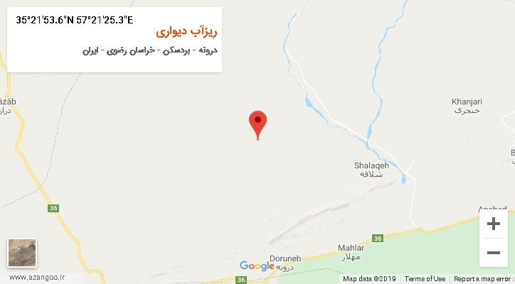 روستای ریزآب دیواری بر روی نقشه