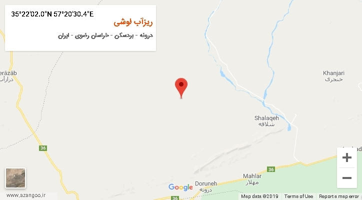 روستای ریزآب لوشی بر روی نقشه