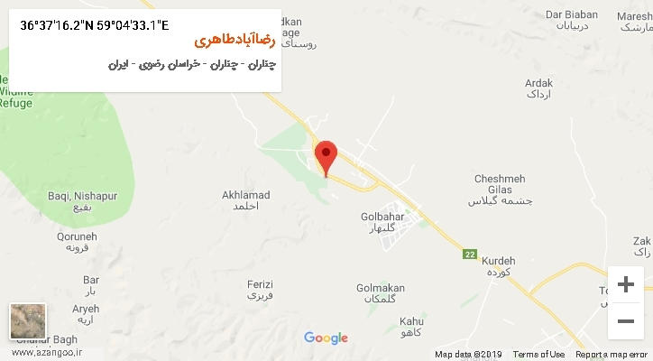 روستای رضاآبادطاهری بر روی نقشه