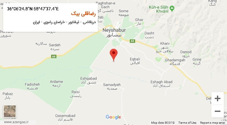 روستای رضاقلی بیک بر روی نقشه