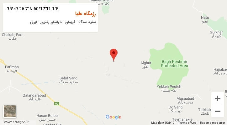 روستای رزمگاه علیا بر روی نقشه