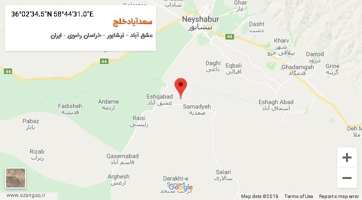 روستای سعدآبادخلج بر روی نقشه