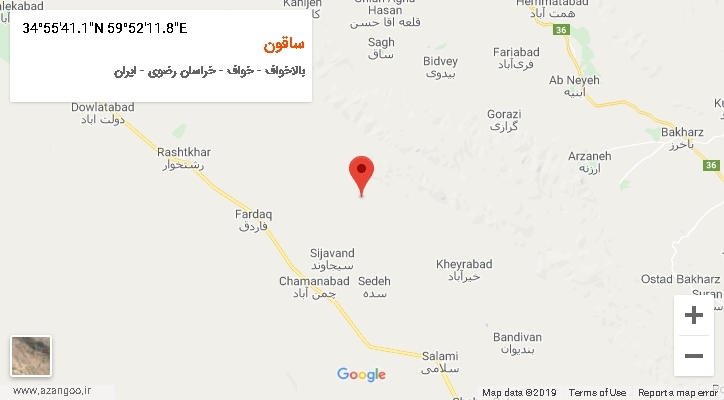 روستای ساقون بر روی نقشه