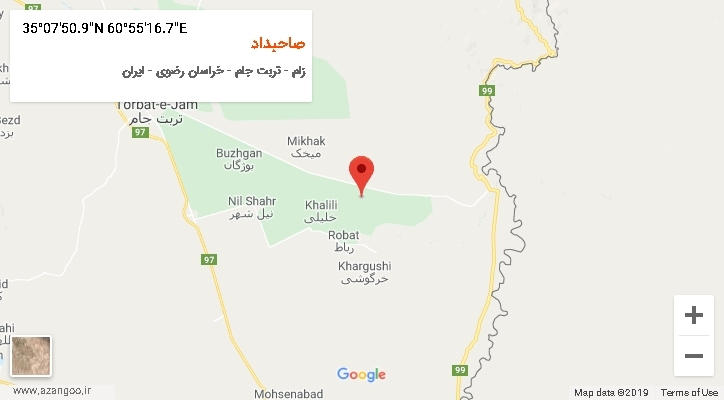 روستای صاحبداد بر روی نقشه
