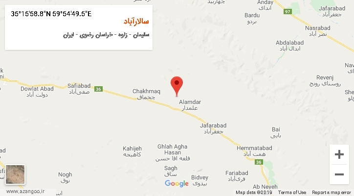 روستای سالارآباد بر روی نقشه