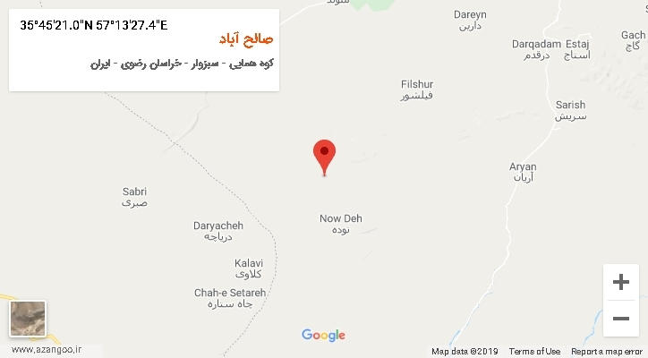 روستای صالح آباد بر روی نقشه