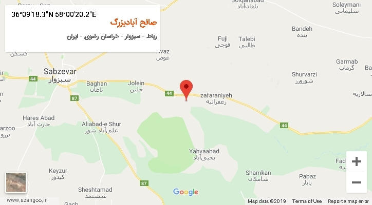 روستای صالح آبادبزرگ بر روی نقشه