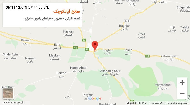 روستای صالح آبادکوچک بر روی نقشه