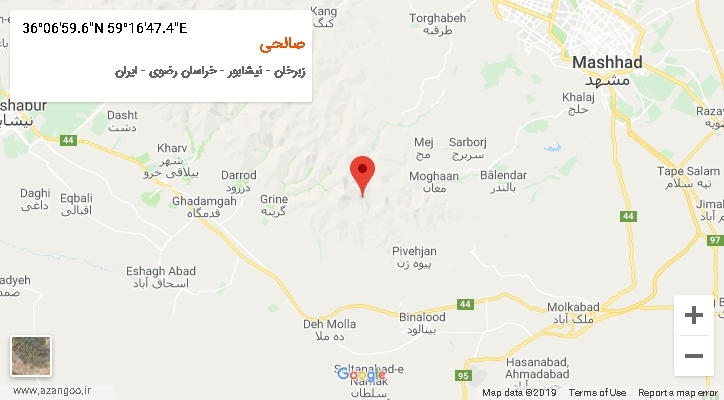 روستای صالحی بر روی نقشه