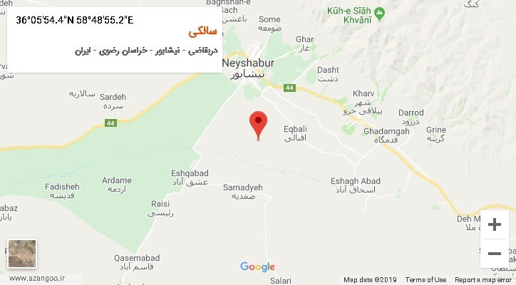 روستای سالکی بر روی نقشه