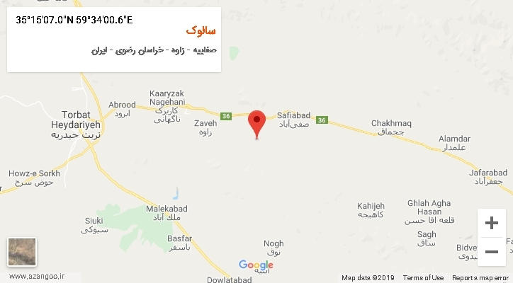 روستای سالوک بر روی نقشه