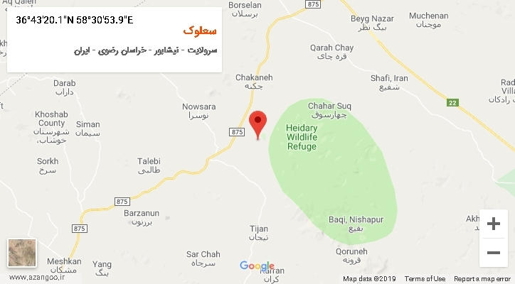 روستای سعلوک بر روی نقشه