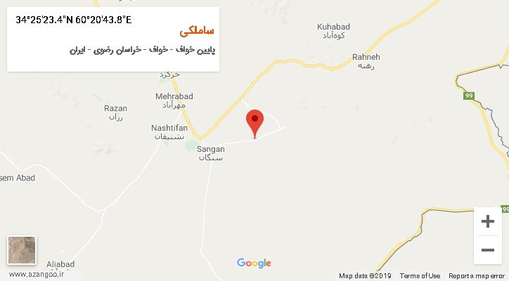 روستای ساملکی بر روی نقشه