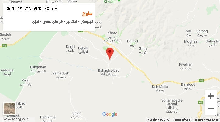 روستای ساوج بر روی نقشه
