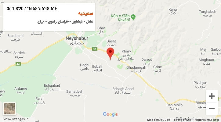 روستای سعیدیه بر روی نقشه