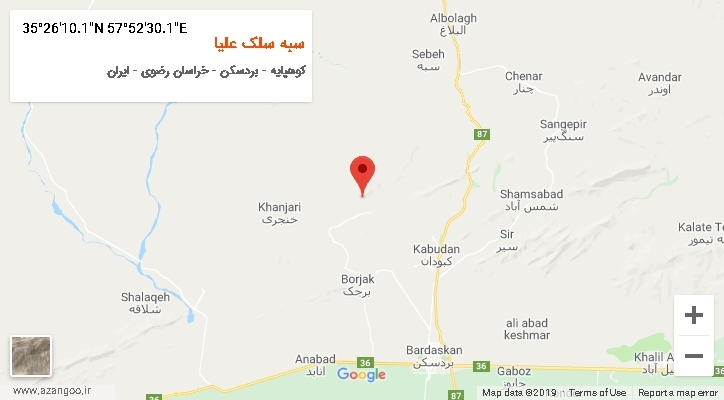روستای سبه سلک علیا بر روی نقشه