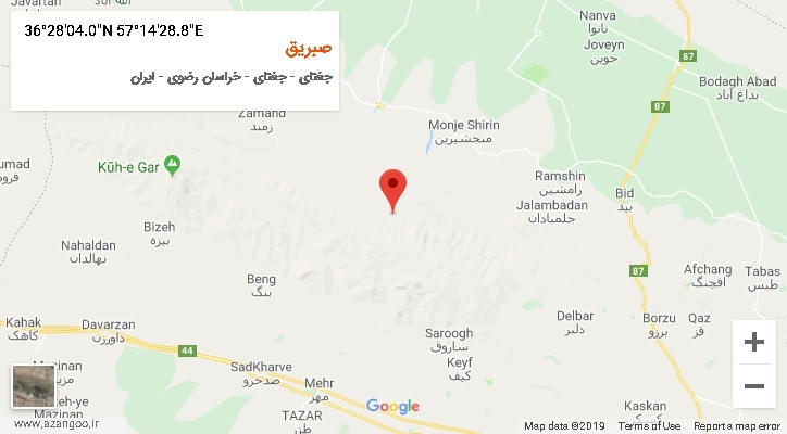 روستای صبریق بر روی نقشه