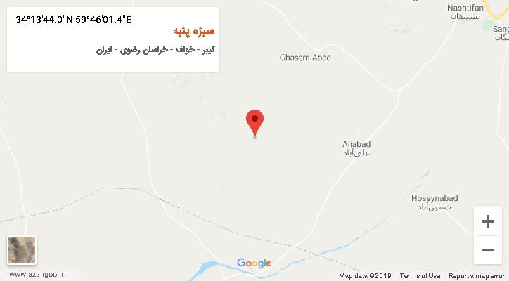 روستای سبزه پنبه بر روی نقشه