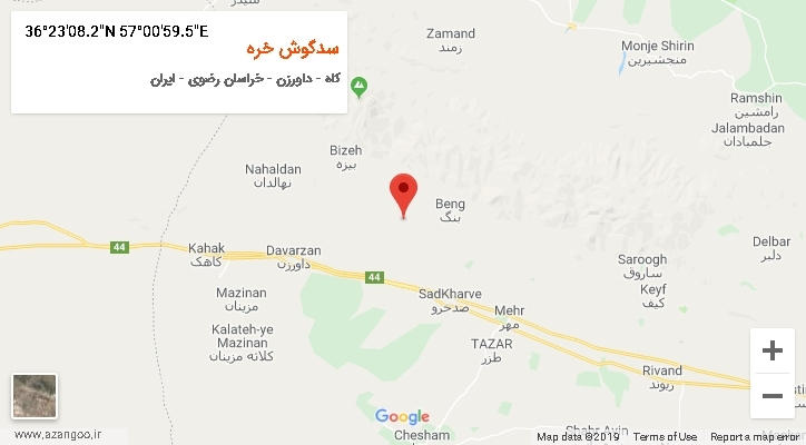 روستای سدگوش خره بر روی نقشه