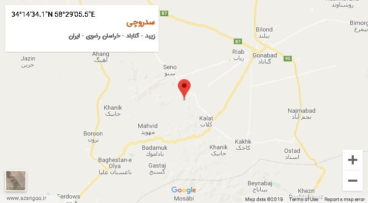 روستای سدروچی بر روی نقشه