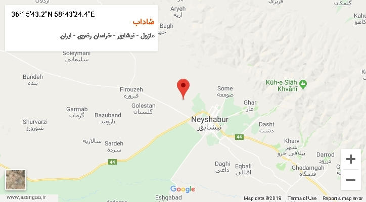 روستای شاداب بر روی نقشه