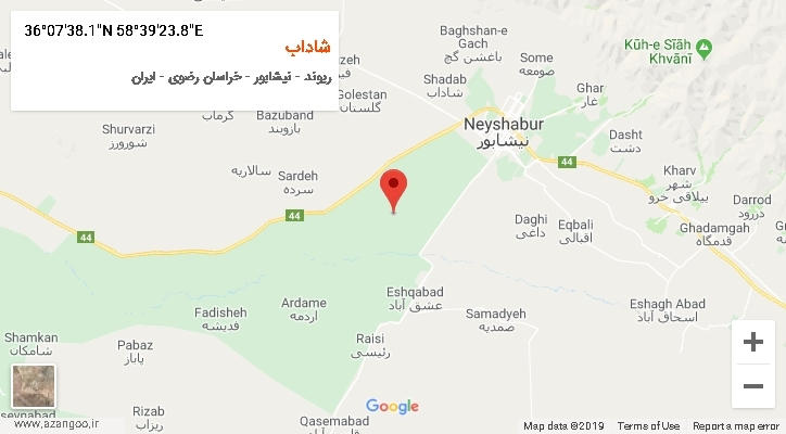 روستای شاداب بر روی نقشه