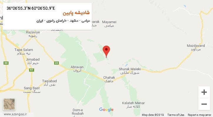 روستای شادیشه پایین بر روی نقشه