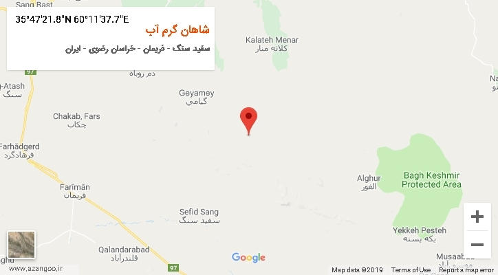 روستای شاهان گرم آب بر روی نقشه
